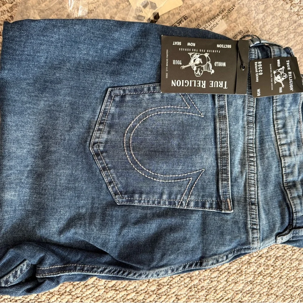 TRUE RELIGION Rocco Relaxed Skinny Jeans Medium Wash Men”s Size 38